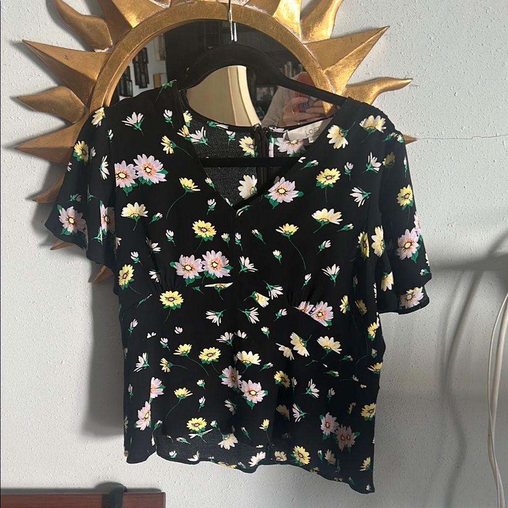 Floral Black Women's Top